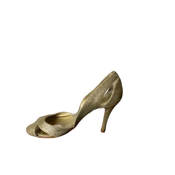 Caparros Womens Gold Glitter Peep-Toe Heels Size 8 - Picture 5 of 8